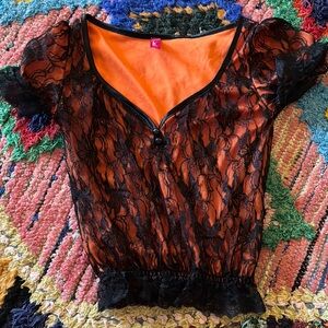 Y2K Fashion Exit Lace Blouse Top
